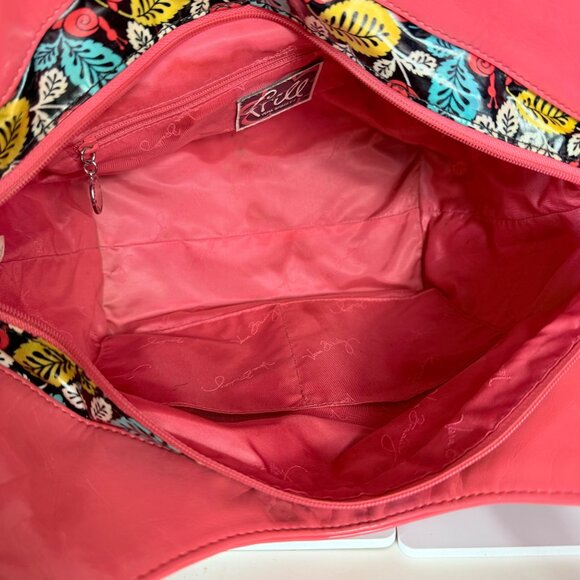 Vera Bradley Frill Vinyl Tote Bag Happy Snails Waterproof Colorful Purse Zip - Picture 7 of 16